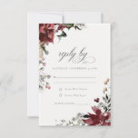 Elegant Dusky Warm Winter Festive Foliage Wedding RSVP Card<br><div class="desc">If you need any further customisation please feel free to message me on yellowfebstudio@gmail.com.</div>