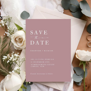 Elegant Dust Rose  Wedding Save the Date 