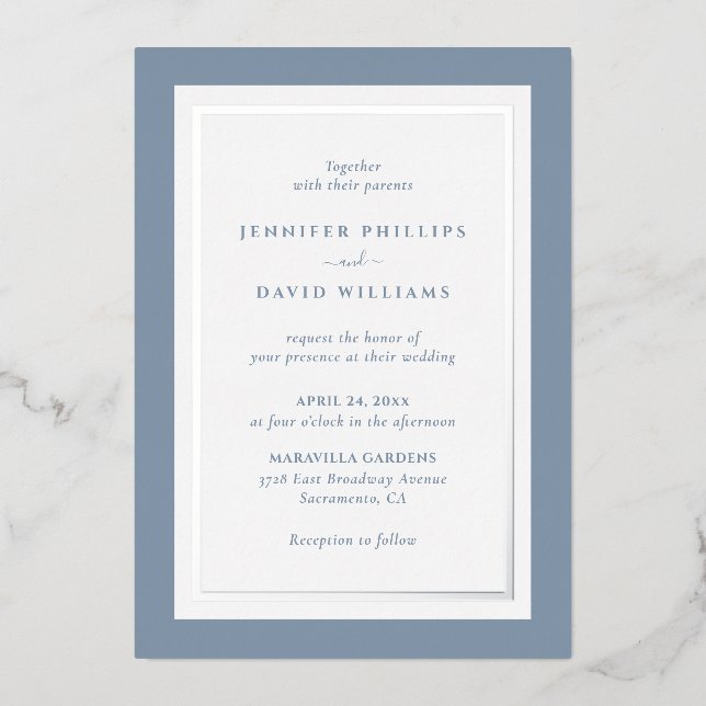 Elegant Dusty Blue and Silver (Front)