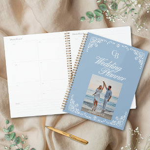Elegant Dusty Blue and White Chic Wedding Planner