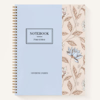 Elegant Dusty Blue Blush Pink Floral Pattern