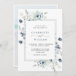 Elegant Dusty Blue Boho Winter Foliage Wedding Invitation<br><div class="desc">This high-quality design is easy to customise to match your wedding colours,  styles and theme.
 For further customisation,  please click the "customise further" link and use our design tool to modify this template. 
 If you need help changing the back side or with matching items,  please contact me.</div>