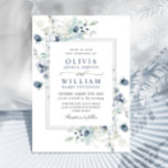 Elegant Dusty Blue Boho Winter Foliage Wedding Invitation<br><div class="desc">This high-quality design is easy to customise to match your wedding colours,  styles and theme.
 For further customisation,  please click the "customise further" link and use our design tool to modify this template. 
 If you need help changing the back side or with matching items,  please contact me.</div>
