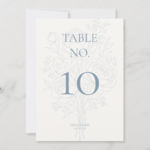 Elegant Dusty Blue Botanical Garden Wedding Invitation