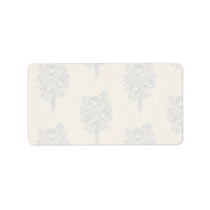 Elegant Dusty Blue Botanical Garden Wedding Label