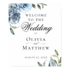 Elegant Dusty Blue Botanical Wedding Welcome
