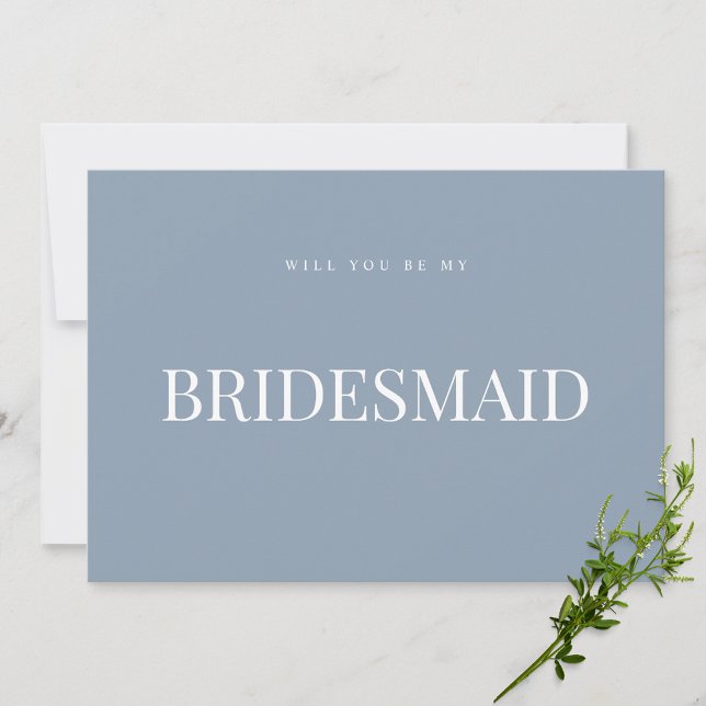 Elegant Dusty Blue Bridesmaid Proposal Card (Creator Uploaded)