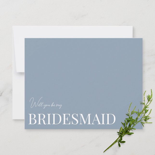 Elegant Dusty Blue Bridesmaid Proposal Card (Creator Uploaded)
