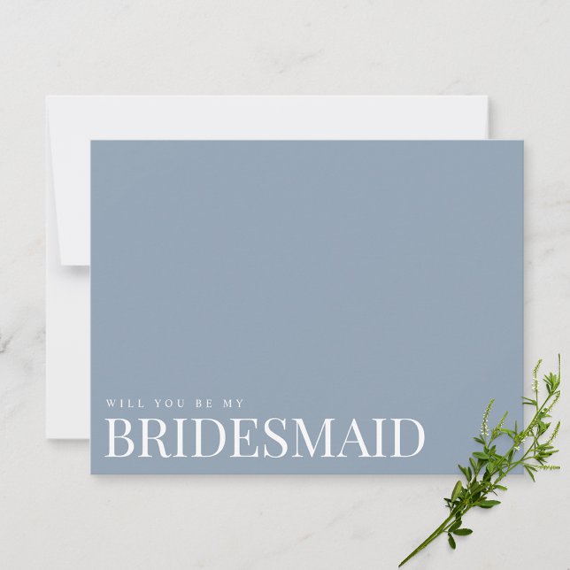 Elegant Dusty Blue Bridesmaid Proposal Card (Creator Uploaded)