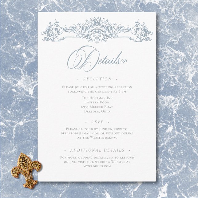 Elegant Dusty Blue Chinoiserie Cherub Wedding Enclosure Card (Elegant Dusty Blue Chinoiserie Cherub Wedding Enclosure Card)