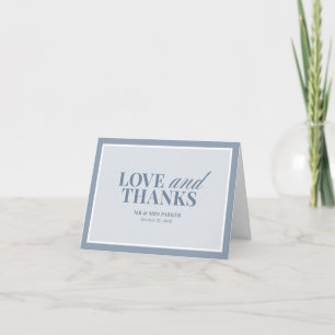 Elegant Dusty Blue   Classic Luxe Wedding Thank You Card