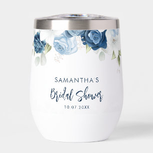 Elegant Dusty Blue Floral Bridal Shower Custom
