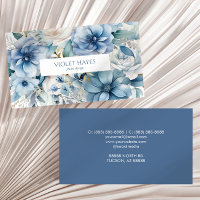 Elegant Dusty Blue Floral Flowers Custom
