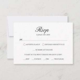 Elegant Dusty Blue Floral Monogram Crest  RSVP Card