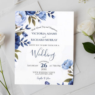 Elegant Dusty Blue Floral Reception Wedding