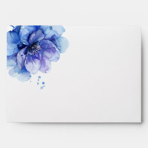 Elegant Dusty Blue Floral Return Address Envelope