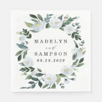 Elegant Dusty Blue Floral Rustic Garden Wedding