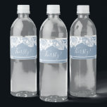Elegant Dusty Blue Floral Thirsty Water Bottle Label<br><div class="desc">These dusty blue floral labels that say "Thirsty?" would look amazing on all the water bottles at your big celebration!  They will definitely add that finishing touch you've been looking for to the bar and coordinate perfectly with your dusty blue floral theme!</div>