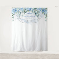Elegant  Dusty Blue flowers and silver backdrop