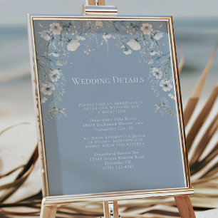 Elegant Dusty Blue Flowers Floral Wedding Details