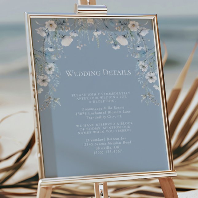 Elegant Dusty Blue Flowers Floral Wedding Details (Creator Uploaded)