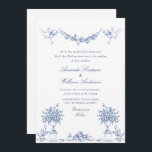 Elegant Dusty Blue French Garden Floral Wedding Invitation<br><div class="desc">For further customisation,  please click the "customise further" link and use our design tool to modify this template. 
 If you need help or matching items,  please contact me.</div>