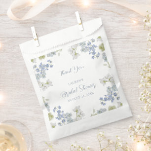 Elegant Dusty Blue Garden Thank You Bridal Shower Favour Bags