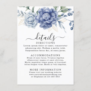 Elegant Dusty Blue Greenery Wedding Supplies Enclosure Card