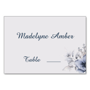 Elegant Dusty Blue Grey Wedding Table Number