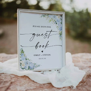 Elegant Dusty Blue Guest Book Sign