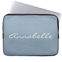 Elegant Dusty Blue Handwritten Script Name Custom 