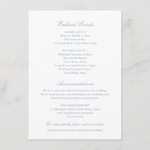 Elegant Dusty Blue Hotel and Weekend Events Enclosure Card