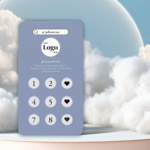 Elegant Dusty Blue Instagram Inspired Loyalty Card