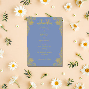 ELEGANT dusty blue ISLAMIC WEDDING Invitati Invitation