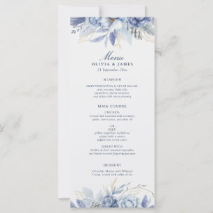 Elegant Dusty Blue & Light Blue Floral Artwork