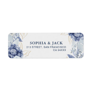 Elegant Dusty Blue & Light Blue Return Address