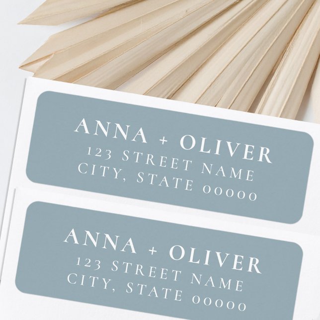 Elegant Dusty Blue Minimalist Return Address Label (Creator Uploaded)