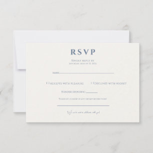 Elegant Dusty Blue Minimalist Timeless Modern RSVP Card