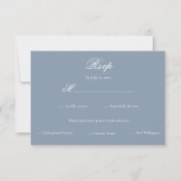 Elegant Dusty Blue Minimalist Wedding Meal Choice