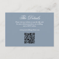Elegant Dusty Blue Minimalist Wedding Website QR
