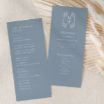Elegant Dusty blue Monogram Crest Wedding Program<br><div class="desc">Elegant Dusty blue Monogram Crest Wedding Program</div>