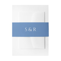 Elegant Dusty Blue Monogram Invitation
