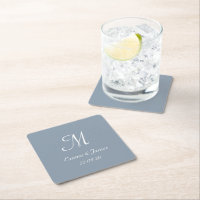 Elegant Dusty Blue Monogram Wedding Custom