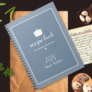 Elegant Dusty Blue Notebook for Mum Recipes
