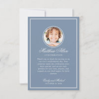 Elegant Dusty Blue Photo Confirmation Religious