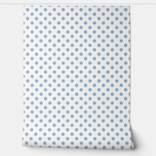 Elegant Dusty Blue Polka Dots Wallpaper