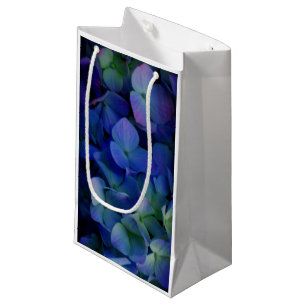 Elegant dusty blue purple floral small gift bag