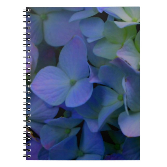 Elegant dusty blue purple floral spiral notebook (Front)