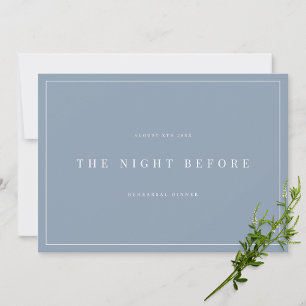 Elegant Dusty Blue Rehearsal Dinner Invitation