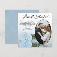 Elegant Dusty Blue Rose Oval Photo Wedding